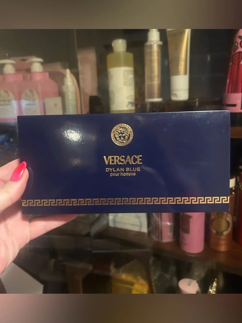Versace Dylan Blue Pour Homme Gift Set- EDT, Shower Gel, Aftershave Balm